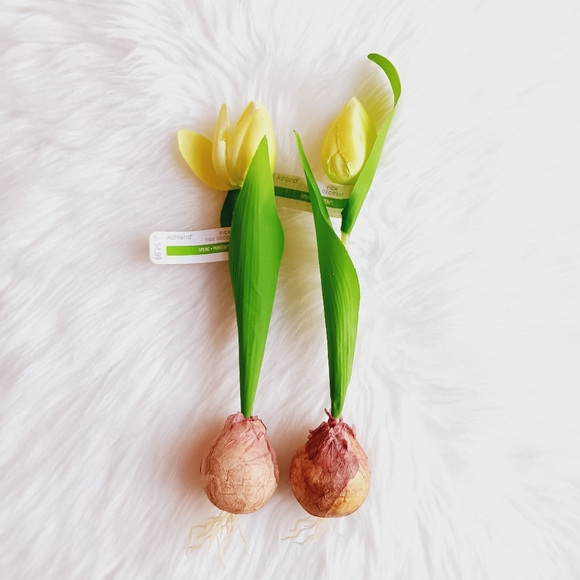 Ashland Yellow Tulip Floral Decor 2 pc - Picture 2 of 5